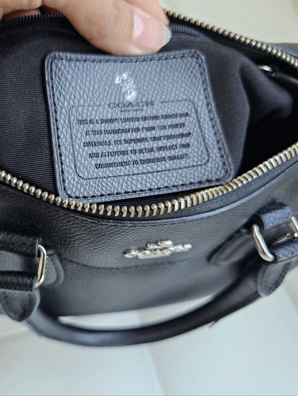 Coach Black Leather Satchel with Shoulder Strap - Picture 8 of 13